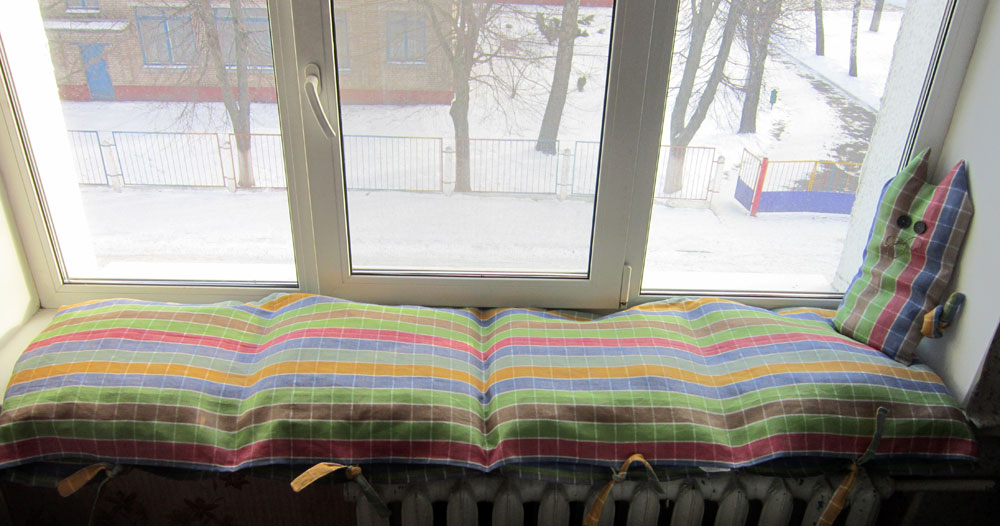 pillows in window